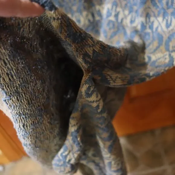 Peruvian Connection Patterned Maxi Dress in Blue and Gold - Picture 9 of 12